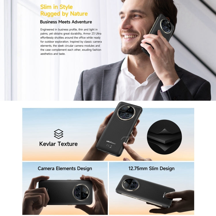Ulefone Armor 23, téléphone ultra-résistant, écran 6,78 pouces, Android 13, processeur MediaTek Dimensity 8020 Octa-Core jusqu'à 2,6 GHz, réseau : 5G, NFC, OTG, messagerie satellite, 12 Go + 512 Go