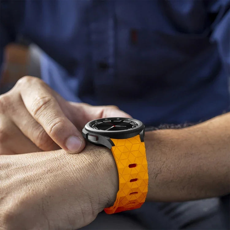 Bracelet de montre en silicone à boucle inversée, motif football, pour Samsung Galaxy Watch 6 / 6 Classic