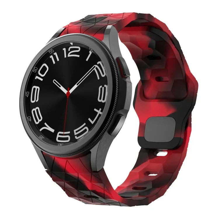 Bracelet de montre en silicone à boucle inversée, motif football, pour Samsung Galaxy Watch 6 / 6 Classic