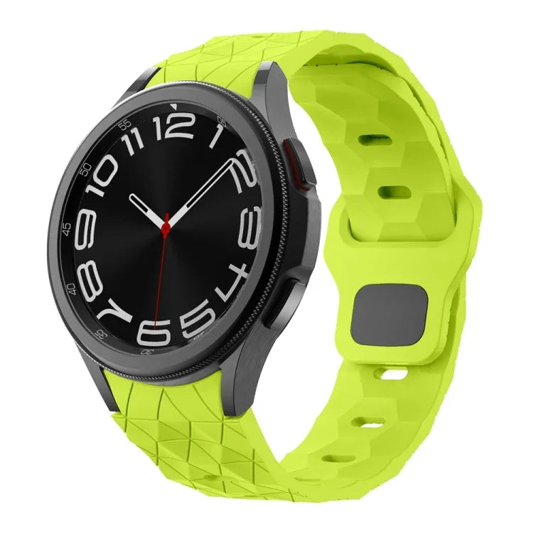 Bracelet de montre en silicone à boucle inversée, motif football, pour Samsung Galaxy Watch 6 / 6 Classic