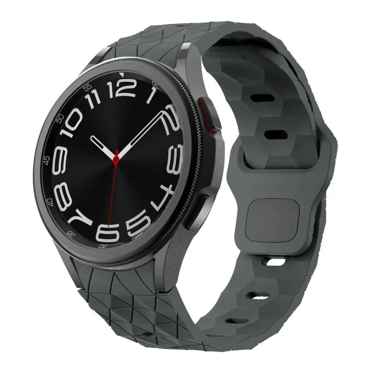 Bracelet de montre en silicone à boucle inversée, motif football, pour Samsung Galaxy Watch 6 / 6 Classic