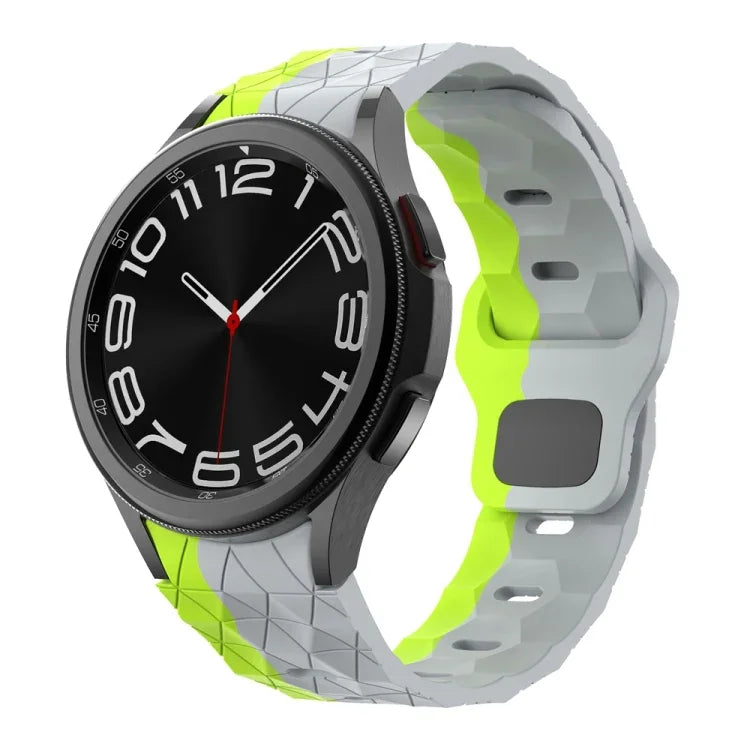 Bracelet de montre en silicone à boucle inversée, motif football, pour Samsung Galaxy Watch 6 / 6 Classic
