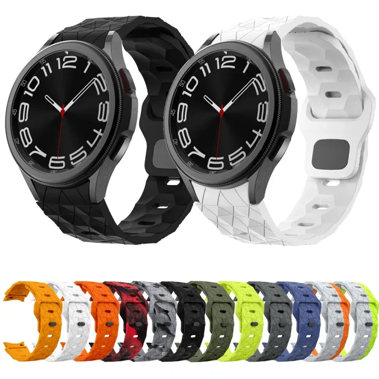 Bracelet de montre en silicone à boucle inversée, motif football, pour Samsung Galaxy Watch 6 / 6 Classic