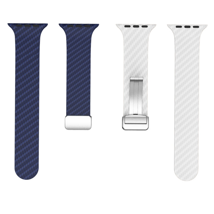 Bracelet de montre à boucle magnétique argentée en fibre de carbone, pour Apple Watch Series 9 45mm, pour Apple Watch Series 9 41mm, pour Apple Watch Ultra 49mm