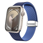Bracelet de montre à boucle magnétique argentée en fibre de carbone, pour Apple Watch Series 9 45mm, pour Apple Watch Series 9 41mm, pour Apple Watch Ultra 49mm