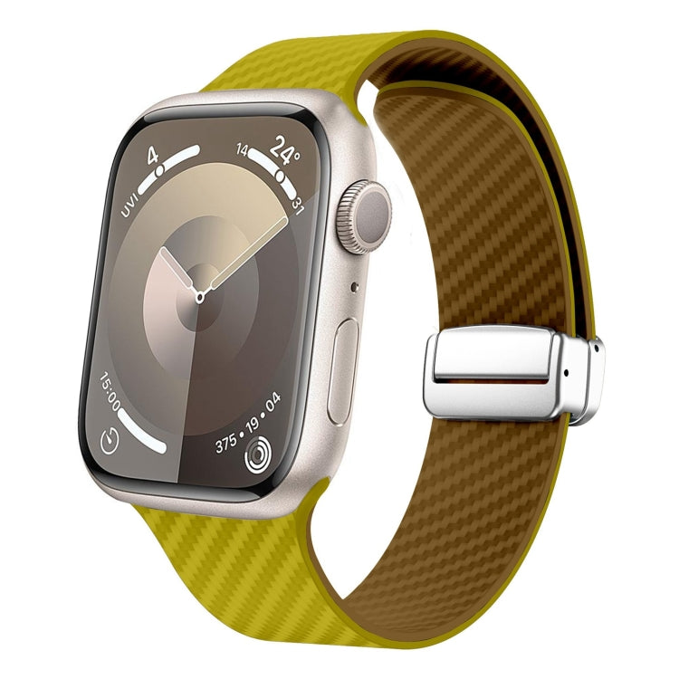 Bracelet de montre à boucle magnétique argentée en fibre de carbone, pour Apple Watch Series 9 45mm, pour Apple Watch Series 9 41mm, pour Apple Watch Ultra 49mm