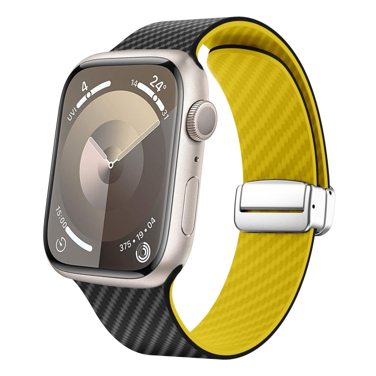 Bracelet de montre à boucle magnétique argentée en fibre de carbone, pour Apple Watch Series 9 45mm, pour Apple Watch Series 9 41mm, pour Apple Watch Ultra 49mm