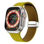 Bracelet de montre à boucle magnétique argentée en fibre de carbone, pour Apple Watch Series 9 45mm, pour Apple Watch Series 9 41mm, pour Apple Watch Ultra 49mm