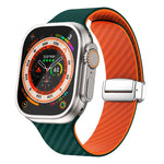 Bracelet de montre à boucle magnétique argentée en fibre de carbone, pour Apple Watch Series 9 45mm, pour Apple Watch Series 9 41mm, pour Apple Watch Ultra 49mm