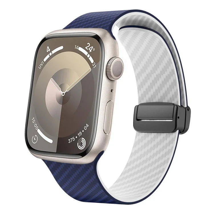 Bracelet de montre magnétique en fibre de carbone, pour Apple Watch 42 mm, pour Apple Watch 38 mm