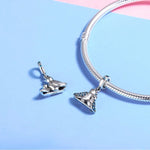 Accessoires de bracelet oiseau en argent S925 incrusté de gemme bleue
