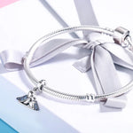 Accessoires de bracelet oiseau en argent S925 incrusté de gemme bleue