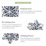 Perles flocons de neige d'hiver en argent sterling S925, accessoires de bracelet et collier à faire soi-même, argent, or rose