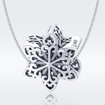 Perles flocons de neige d'hiver en argent sterling S925, accessoires de bracelet et collier à faire soi-même, argent, or rose
