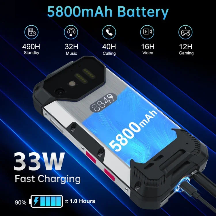 Unihertz Tank mini 1 / 8849, appareil photo 100 MP, écran 4,3 pouces, Android 13, processeur Helio G99 octa-core, réseau : 4G, Tank mini 1 8 Go + 256 Go