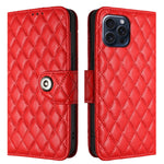 Étui de téléphone en cuir rabattable à texture losange avec cordon, pour iPhone 11, pour iPhone 11 Pro, pour iPhone XS / X, pour iPhone XR, pour iPhone XS Max, pour iPhone 8 Plus / 7 Plus / 6s Plus