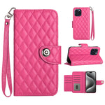 Étui de téléphone en cuir rabattable à texture losange avec cordon, pour iPhone 11, pour iPhone 11 Pro, pour iPhone XS / X, pour iPhone XR, pour iPhone XS Max, pour iPhone 8 Plus / 7 Plus / 6s Plus