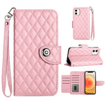 Étui de téléphone en cuir rabattable à texture losange avec cordon, pour iPhone 11, pour iPhone 11 Pro, pour iPhone XS / X, pour iPhone XR, pour iPhone XS Max, pour iPhone 8 Plus / 7 Plus / 6s Plus