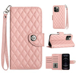 Étui de téléphone en cuir rabattable à texture losange avec cordon, pour iPhone 11, pour iPhone 11 Pro, pour iPhone XS / X, pour iPhone XR, pour iPhone XS Max, pour iPhone 8 Plus / 7 Plus / 6s Plus
