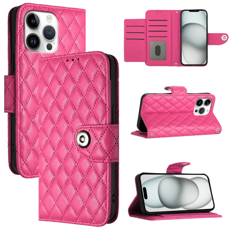 Étui de téléphone en cuir à rabat avec texture losange et cordon, Pour iPhone 17 Pro Max, Pour iPhone 17 Pro, Pour iPhone 17, Pour iPhone Air, Pour iPhone SE 2024, Pour iPhone 16 Pro Max, Pour iPhone 16 Pro, Pour iPhone 16 Plus