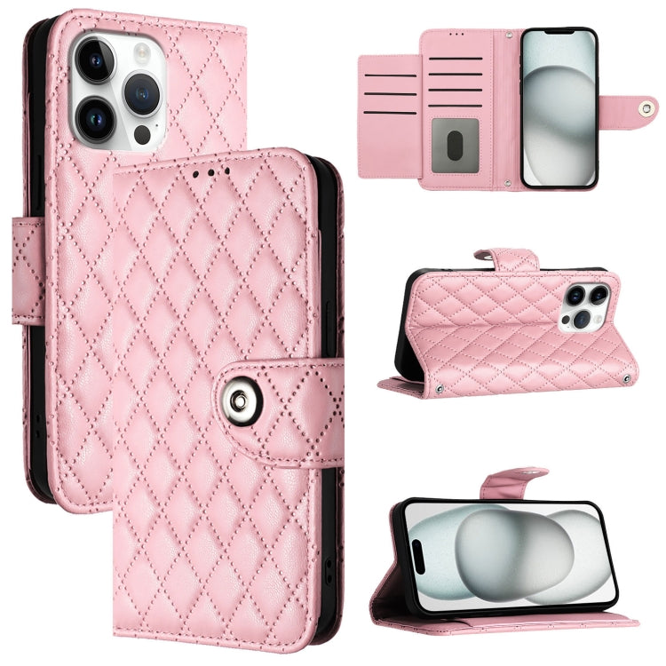 Étui de téléphone en cuir à rabat avec texture losange et cordon, Pour iPhone 17 Pro Max, Pour iPhone 17 Pro, Pour iPhone 17, Pour iPhone Air, Pour iPhone SE 2024, Pour iPhone 16 Pro Max, Pour iPhone 16 Pro, Pour iPhone 16 Plus