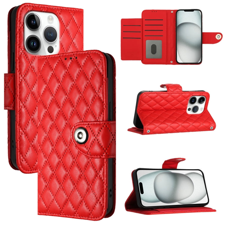 Étui de téléphone en cuir à rabat avec texture losange et cordon, Pour iPhone 17 Pro Max, Pour iPhone 17 Pro, Pour iPhone 17, Pour iPhone Air, Pour iPhone SE 2024, Pour iPhone 16 Pro Max, Pour iPhone 16 Pro, Pour iPhone 16 Plus
