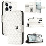 Étui de téléphone en cuir à rabat avec texture losange et cordon, Pour iPhone 17 Pro Max, Pour iPhone 17 Pro, Pour iPhone 17, Pour iPhone Air, Pour iPhone SE 2024, Pour iPhone 16 Pro Max, Pour iPhone 16 Pro, Pour iPhone 16 Plus