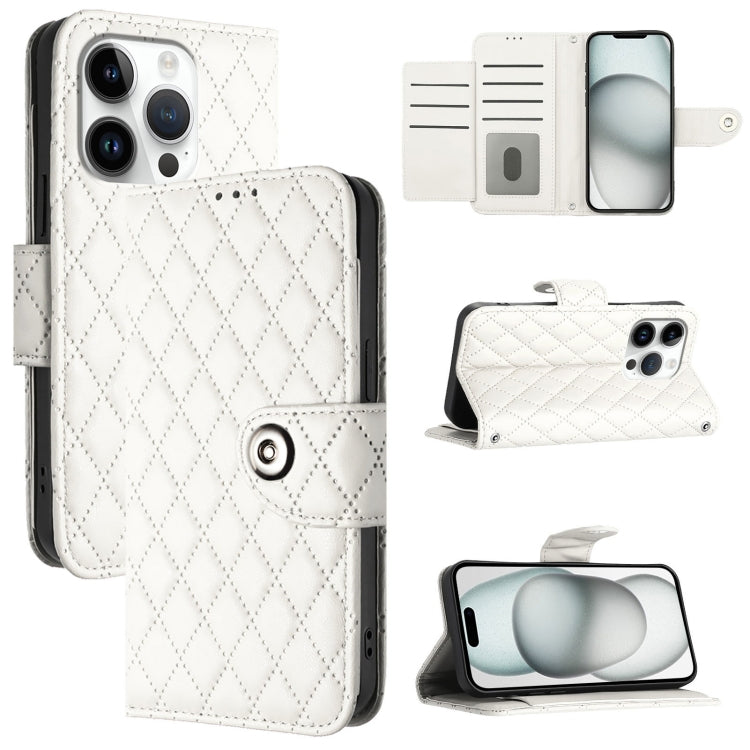 Étui de téléphone en cuir à rabat avec texture losange et cordon, Pour iPhone 17 Pro Max, Pour iPhone 17 Pro, Pour iPhone 17, Pour iPhone Air, Pour iPhone SE 2024, Pour iPhone 16 Pro Max, Pour iPhone 16 Pro, Pour iPhone 16 Plus