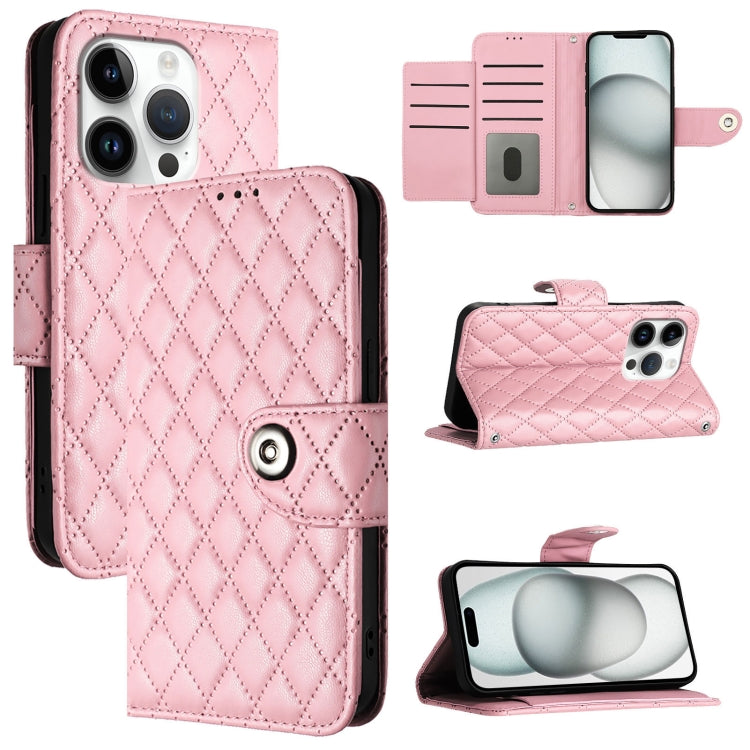 Étui de téléphone en cuir à rabat avec texture losange et cordon, Pour iPhone 17 Pro Max, Pour iPhone 17 Pro, Pour iPhone 17, Pour iPhone Air, Pour iPhone SE 2024, Pour iPhone 16 Pro Max, Pour iPhone 16 Pro, Pour iPhone 16 Plus