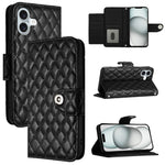 Étui de téléphone en cuir à rabat avec texture losange et cordon, Pour iPhone 17 Pro Max, Pour iPhone 17 Pro, Pour iPhone 17, Pour iPhone Air, Pour iPhone SE 2024, Pour iPhone 16 Pro Max, Pour iPhone 16 Pro, Pour iPhone 16 Plus