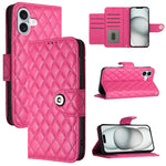 Étui de téléphone en cuir à rabat avec texture losange et cordon, Pour iPhone 17 Pro Max, Pour iPhone 17 Pro, Pour iPhone 17, Pour iPhone Air, Pour iPhone SE 2024, Pour iPhone 16 Pro Max, Pour iPhone 16 Pro, Pour iPhone 16 Plus