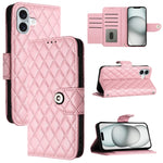 Étui de téléphone en cuir à rabat avec texture losange et cordon, Pour iPhone 17 Pro Max, Pour iPhone 17 Pro, Pour iPhone 17, Pour iPhone Air, Pour iPhone SE 2024, Pour iPhone 16 Pro Max, Pour iPhone 16 Pro, Pour iPhone 16 Plus