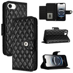 Étui de téléphone en cuir à rabat avec texture losange et cordon, Pour iPhone 17 Pro Max, Pour iPhone 17 Pro, Pour iPhone 17, Pour iPhone Air, Pour iPhone SE 2024, Pour iPhone 16 Pro Max, Pour iPhone 16 Pro, Pour iPhone 16 Plus
