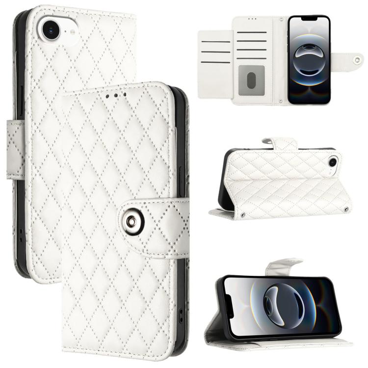 Étui de téléphone en cuir à rabat avec texture losange et cordon, Pour iPhone 17 Pro Max, Pour iPhone 17 Pro, Pour iPhone 17, Pour iPhone Air, Pour iPhone SE 2024, Pour iPhone 16 Pro Max, Pour iPhone 16 Pro, Pour iPhone 16 Plus