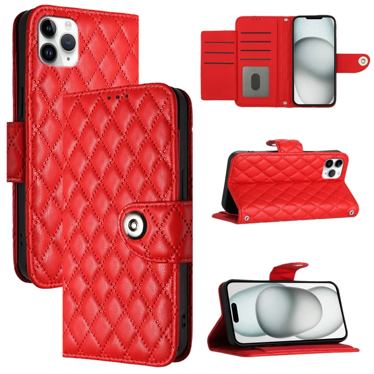 Étui de téléphone en cuir rabattable à texture losange avec cordon, pour iPhone 11, pour iPhone 11 Pro, pour iPhone XS / X, pour iPhone XR, pour iPhone XS Max, pour iPhone 8 Plus / 7 Plus / 6s Plus