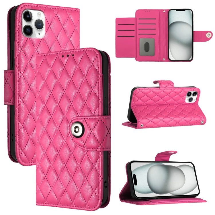 Étui de téléphone en cuir rabattable à texture losange avec cordon, pour iPhone 11, pour iPhone 11 Pro, pour iPhone XS / X, pour iPhone XR, pour iPhone XS Max, pour iPhone 8 Plus / 7 Plus / 6s Plus