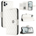 Étui de téléphone en cuir rabattable à texture losange avec cordon, pour iPhone 11, pour iPhone 11 Pro, pour iPhone XS / X, pour iPhone XR, pour iPhone XS Max, pour iPhone 8 Plus / 7 Plus / 6s Plus