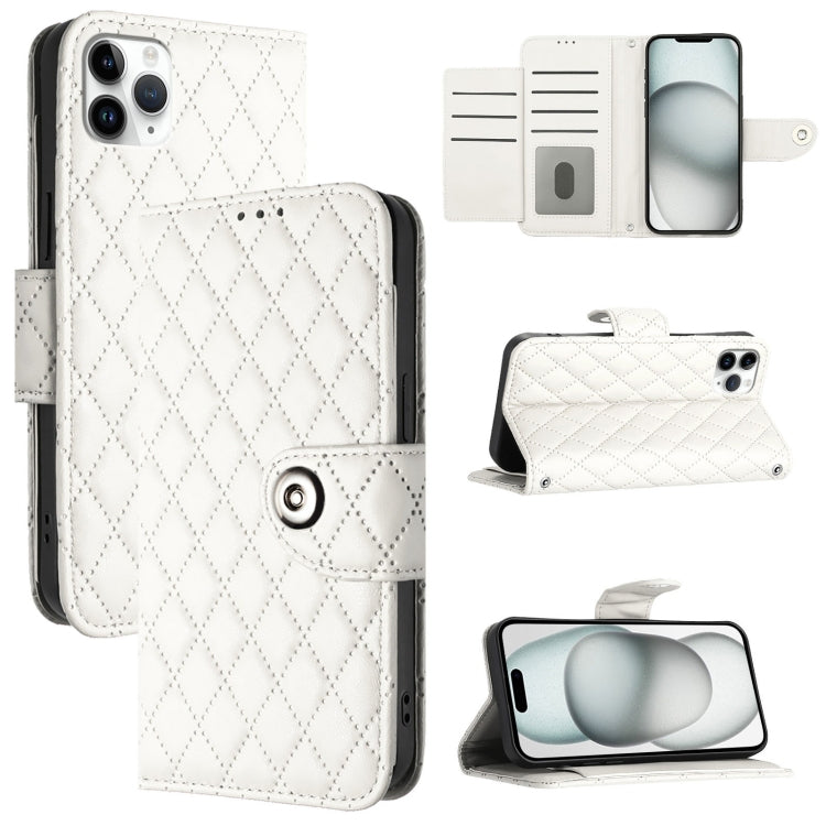 Étui de téléphone en cuir rabattable à texture losange avec cordon, pour iPhone 11, pour iPhone 11 Pro, pour iPhone XS / X, pour iPhone XR, pour iPhone XS Max, pour iPhone 8 Plus / 7 Plus / 6s Plus