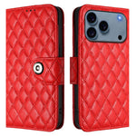 Étui de téléphone en cuir à rabat avec texture losange et cordon, Pour iPhone 17 Pro Max, Pour iPhone 17 Pro, Pour iPhone 17, Pour iPhone Air, Pour iPhone SE 2024, Pour iPhone 16 Pro Max, Pour iPhone 16 Pro, Pour iPhone 16 Plus