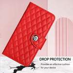 Étui de téléphone en cuir à rabat avec texture losange et cordon, Pour iPhone 17 Pro Max, Pour iPhone 17 Pro, Pour iPhone 17, Pour iPhone Air, Pour iPhone SE 2024, Pour iPhone 16 Pro Max, Pour iPhone 16 Pro, Pour iPhone 16 Plus