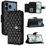 Étui de téléphone en cuir à rabat avec texture losange et cordon, Pour iPhone 17 Pro Max, Pour iPhone 17 Pro, Pour iPhone 17, Pour iPhone Air, Pour iPhone SE 2024, Pour iPhone 16 Pro Max, Pour iPhone 16 Pro, Pour iPhone 16 Plus