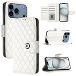 Étui de téléphone en cuir à rabat avec texture losange et cordon, Pour iPhone 17 Pro Max, Pour iPhone 17 Pro, Pour iPhone 17, Pour iPhone Air, Pour iPhone SE 2024, Pour iPhone 16 Pro Max, Pour iPhone 16 Pro, Pour iPhone 16 Plus