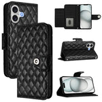 Étui de téléphone en cuir à rabat avec texture losange et cordon, Pour iPhone 17 Pro Max, Pour iPhone 17 Pro, Pour iPhone 17, Pour iPhone Air, Pour iPhone SE 2024, Pour iPhone 16 Pro Max, Pour iPhone 16 Pro, Pour iPhone 16 Plus