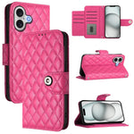 Étui de téléphone en cuir à rabat avec texture losange et cordon, Pour iPhone 17 Pro Max, Pour iPhone 17 Pro, Pour iPhone 17, Pour iPhone Air, Pour iPhone SE 2024, Pour iPhone 16 Pro Max, Pour iPhone 16 Pro, Pour iPhone 16 Plus