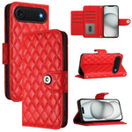 Étui de téléphone en cuir à rabat avec texture losange et cordon, Pour iPhone 17 Pro Max, Pour iPhone 17 Pro, Pour iPhone 17, Pour iPhone Air, Pour iPhone SE 2024, Pour iPhone 16 Pro Max, Pour iPhone 16 Pro, Pour iPhone 16 Plus