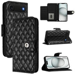 Étui de téléphone en cuir à rabat avec texture losange et cordon, Pour iPhone 17 Pro Max, Pour iPhone 17 Pro, Pour iPhone 17, Pour iPhone Air, Pour iPhone SE 2024, Pour iPhone 16 Pro Max, Pour iPhone 16 Pro, Pour iPhone 16 Plus