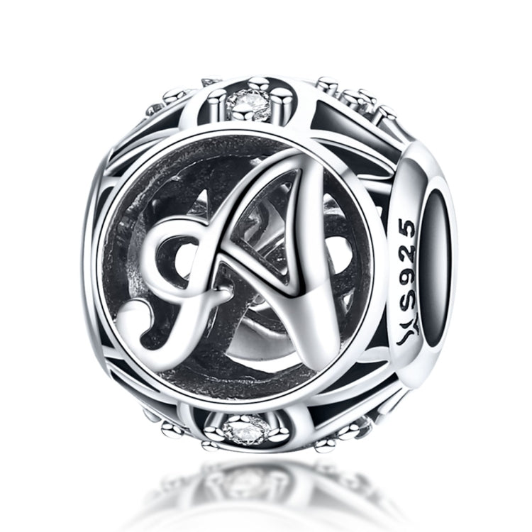 Perles lettres anglaises S925 en argent sterling 26 pour bracelet collier DIY, A, B, C, D, E, F, G, H, I, J, K, L, M, N, O, P, Q, R, S, T, U, V, W, X, Y, Z