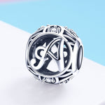 Perles lettres anglaises S925 en argent sterling 26 pour bracelet collier DIY, A, B, C, D, E, F, G, H, I, J, K, L, M, N, O, P, Q, R, S, T, U, V, W, X, Y, Z