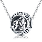 Perles lettres anglaises S925 en argent sterling 26 pour bracelet collier DIY, A, B, C, D, E, F, G, H, I, J, K, L, M, N, O, P, Q, R, S, T, U, V, W, X, Y, Z