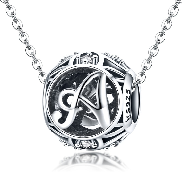 Perles lettres anglaises S925 en argent sterling 26 pour bracelet collier DIY, A, B, C, D, E, F, G, H, I, J, K, L, M, N, O, P, Q, R, S, T, U, V, W, X, Y, Z